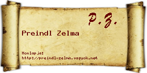 Preindl Zelma névjegykártya